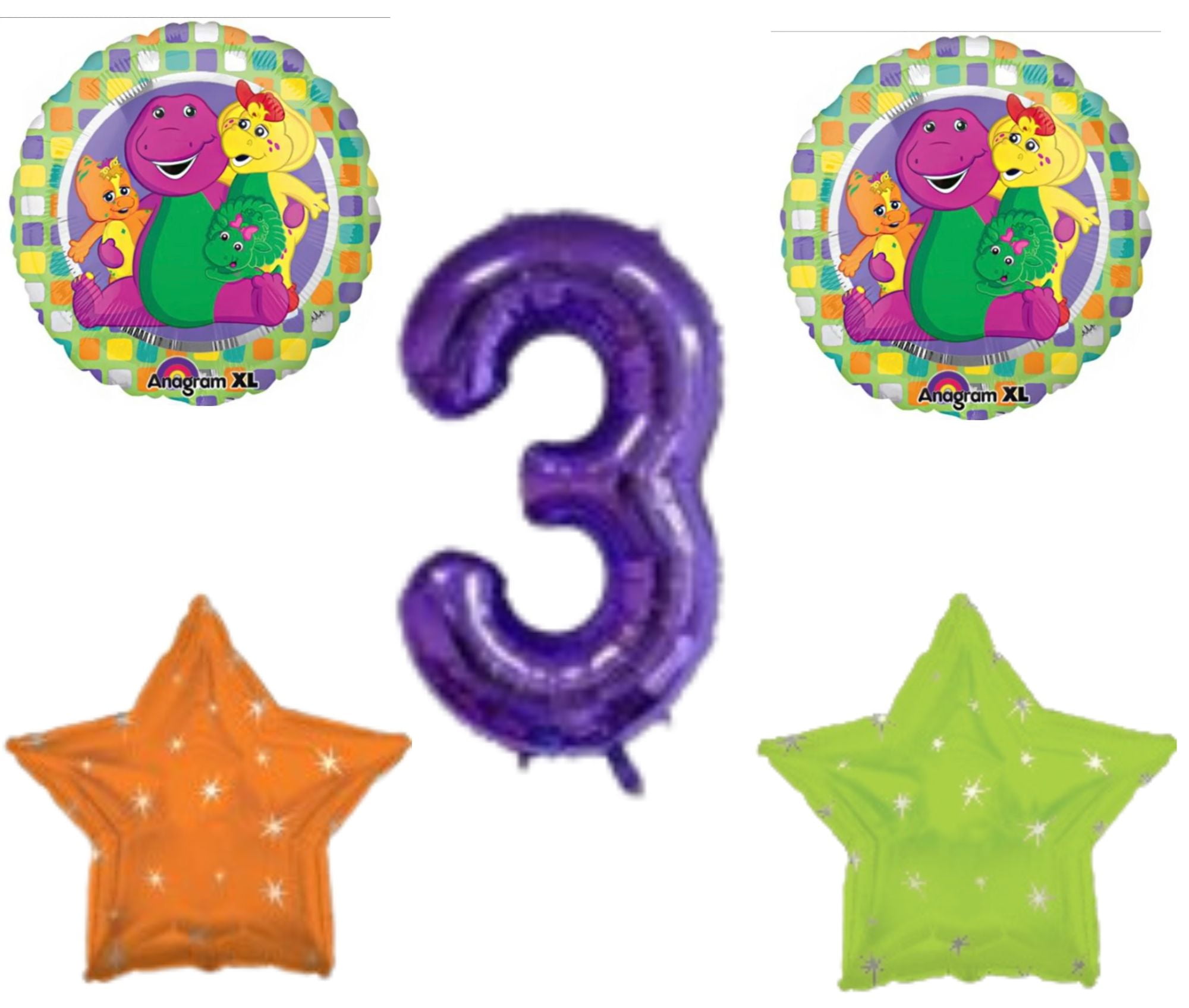 3rd Birthday Barney Big Purple Dinosaur Party balloons Decoration supplies