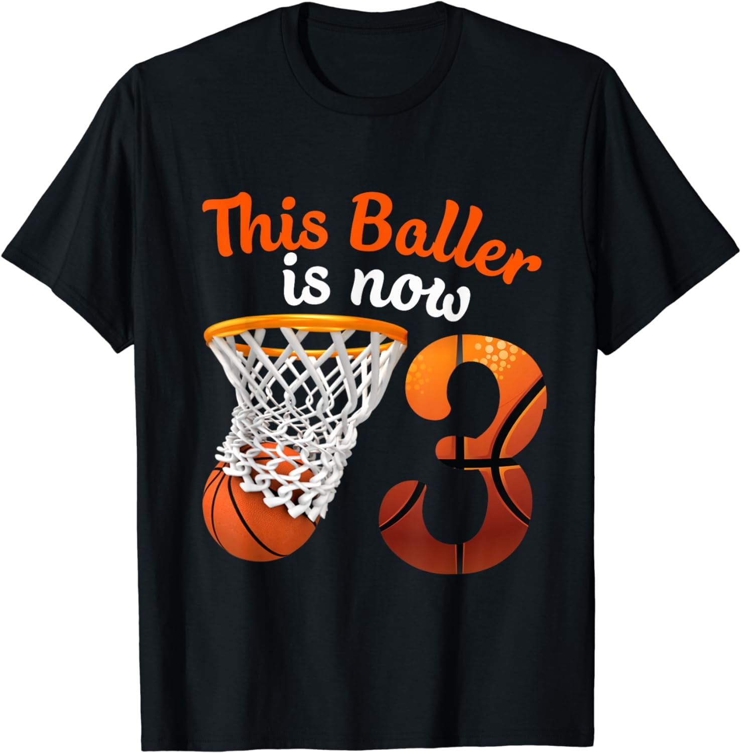 3rd Birthday Basketball Tee Funny 3 Years Old Kids Gift T Shirt