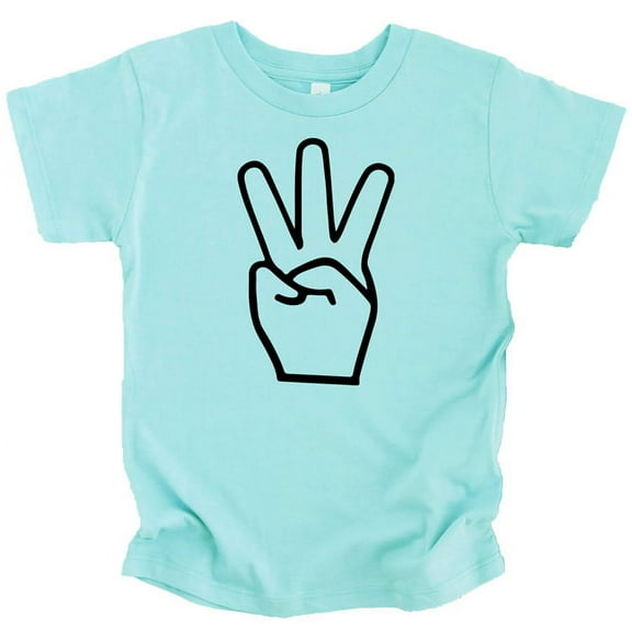 3rd Birthday Hand with Three Fingers T-Shirts for Girls and Boys Third Birthday Outfit Chill Shirt 5-6
