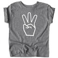 thumbnail image 1 of 3rd Birthday Hand with Three Fingers T-Shirts for Girls and Boys Third Birthday Outfit Granite Heather Shirt 5-6, 1 of 2