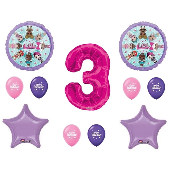 3rd Birthday Party LOL Balloons Decoration Supplies