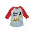 thumbnail image 1 of 3rd Birthday Shirt Construction Party Gift 3 Year Old 3/4 Sleeve Toddler Raglan Shirt Red 5/6, 1 of 11