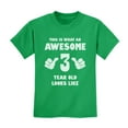 thumbnail image 1 of 3rd Birthday Shirt This Is What an Awesome 3 Year Old Looks Like Toddler Kids Shirt 4T Green, 1 of 6