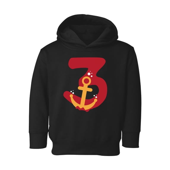 3rd Birthday Toddler Hoodie Anchor Three Boys Girls Cute Hoodie I'm Three Anchor Fleece Hooded Sweatshirt for Kids