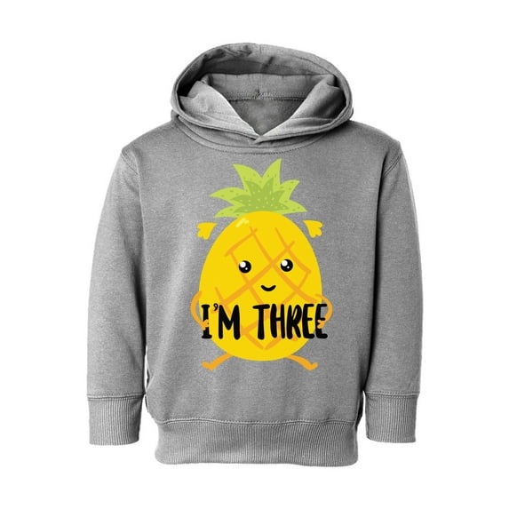3rd Birthday Toddler Hoodie Pineapple Three Boys Girls Cute Hoodie I'm Three Pineapple Fleece Hooded Sweatshirt for Kids