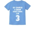 thumbnail image 1 of 3rd Birthday Tstars Toddler's T-Shirt - "I Know Everything I'm 3" Funny Quote - Ideal Birthday Gift for 3-Year-Old Boys - Comical Party Wear - 100% Cotton Comfort - Unique Kids' Graphic Tee, 1 of 6