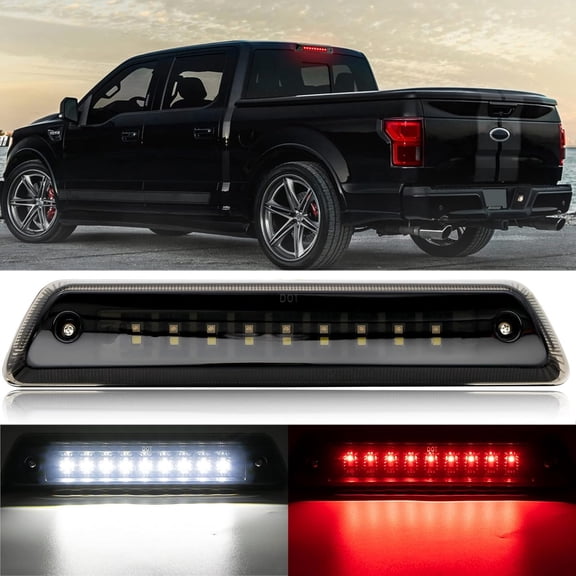 3rd Brake Light for 2009 2010 2011 2012 2013 2014 Ford F150 2009-2014 Waterproof LED High Mount Stop Third Brake Light (Black Housing Smoke Lens)