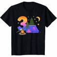 thumbnail image 1 of 3rd Camping Birthday, Three Year Old, Camping Party, Birthday Celebration, Short Sleeve T-Shirt, 1 of 5