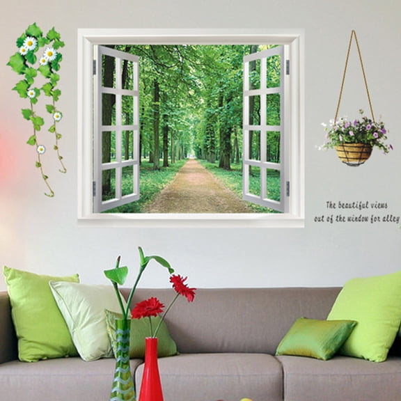 3rd Gen DIY Combination Wall Decal 823 Faux Window Transparent PVC Wall Sticker