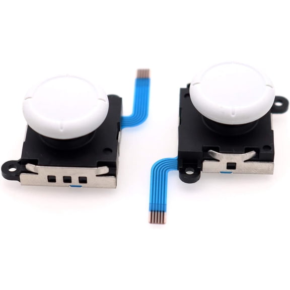 3rd Gen Replacement Analog Joystick Compatible with Nintendo Switch Joy-Con & Switch Lite, Left/Right Thumbstick Module (White, 2-Pack)