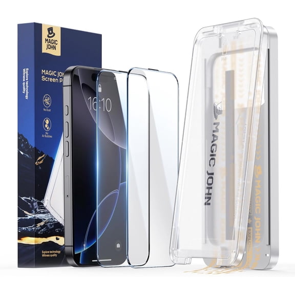 3rd Gen Upgraded for iPhone 16 Pro Max Screen Protector 6.9 Inch,HD Clear,Shatterproof Tempered Film,Auto Dust-Elimination,Bubble Free,Easy Installation,2 Pack