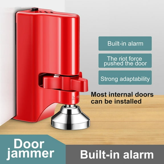 3rd Generation Mechanical Door Stopper Alarm | Industrial-Grade Security Guard for Home & Hotel | Red or White | Easy Installation & Double Protection | Includes 1 Unit