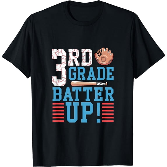 3rd Grade Back To School Shirt 3rd Grade Batter Up Baseball T-Shirt