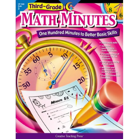 Pre-Owned Creative Teaching Press Math Minutes Book, Grade 3 (One Hundred Minutes to Better Basic Skills)