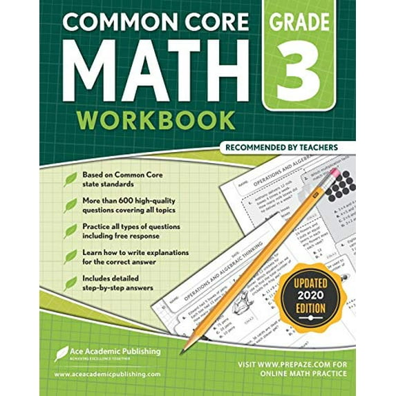 Pre-Owned 3rd Grade Math Workbook: CommonCore Math Workbook Paperback