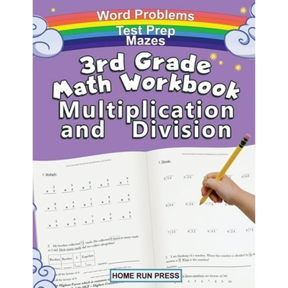 Pre-Owned 3rd Grade Math Workbook Multiplication and Division: Grade 3, Grade 4, Test Prep, Word Problems Paperback