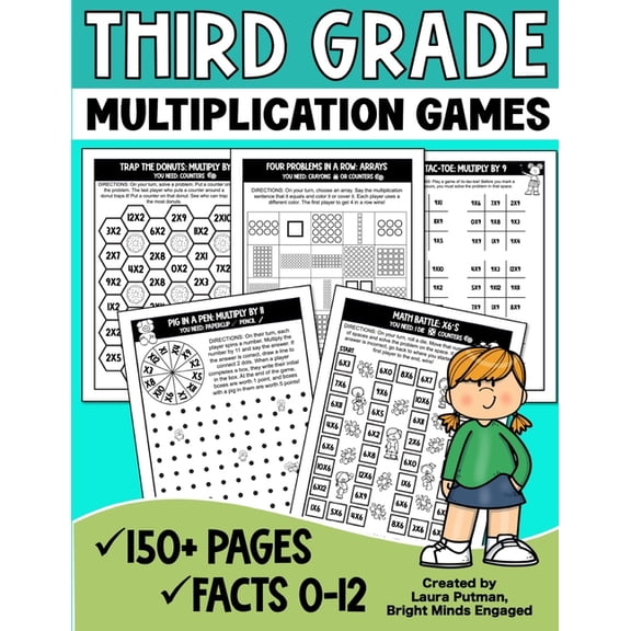 3rd Grade Math Workbooks 3rd Grade Multiplication Games, (Paperback)