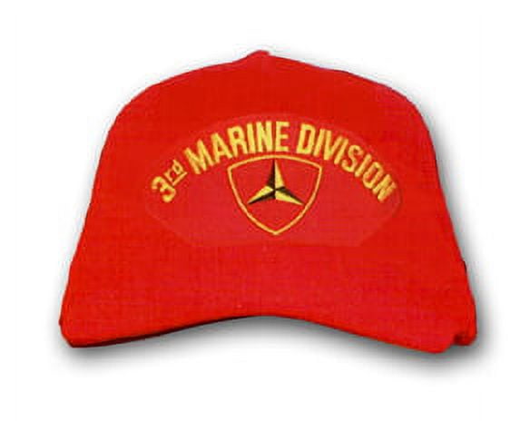 Marines Marine Corps 3rd Division Embroidered Cap - Black, Adjustable, EGA Emblem, Fidelity Honor Valor