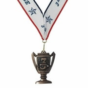 3rd Place Cup Star Bronze Medal Award - Includes Ribbon