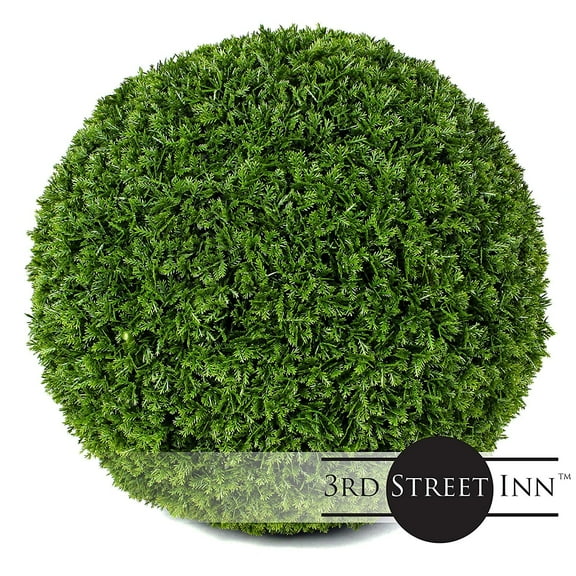 3rd Street Inn 11" Artificial Medium Cypress Topiary Ball - 6 Pack