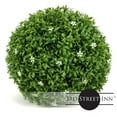 thumbnail image 1 of 3rd Street Inn 11" Artificial Medium White Flower Topiary Ball - 1 Pack, 1 of 4