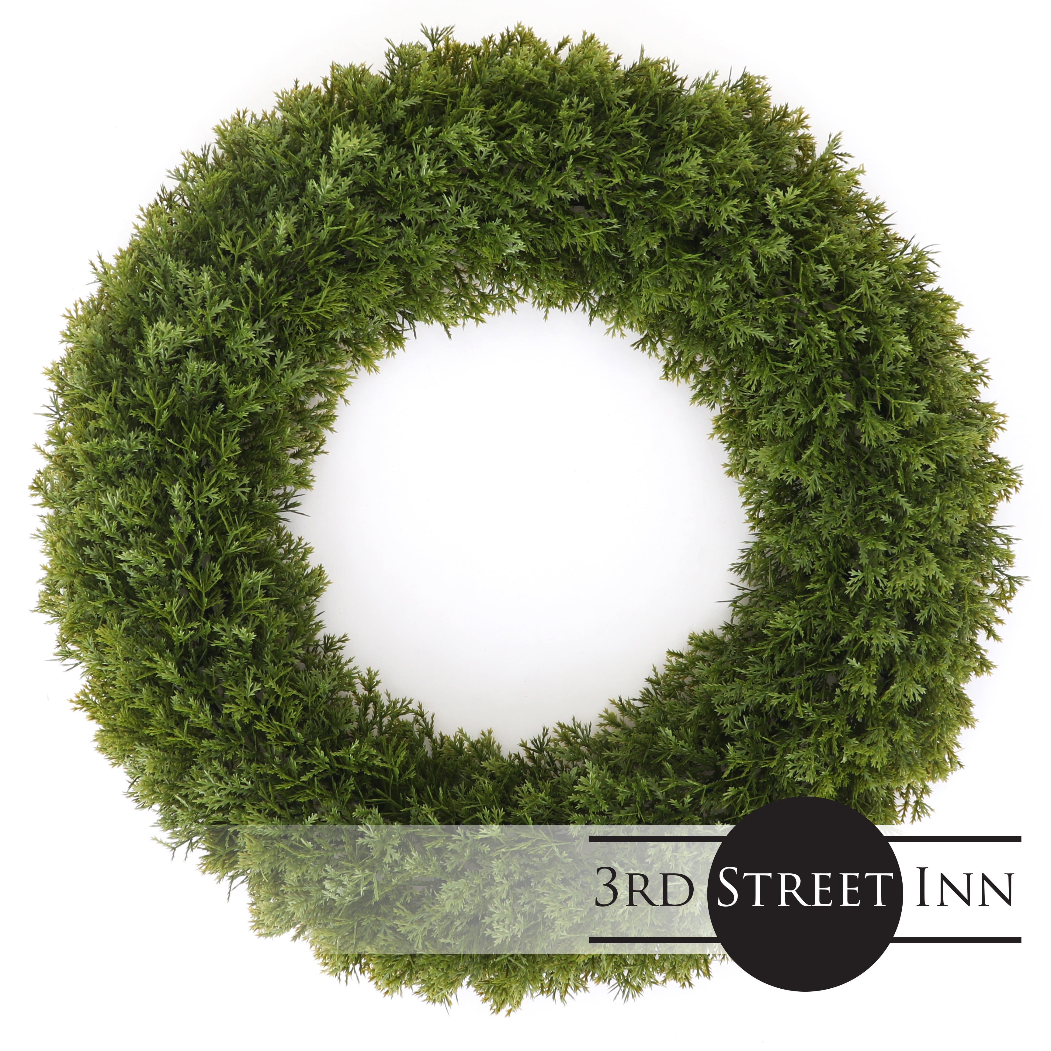 17" Green Cypress Grapevine Front Door Wreath with Lights
