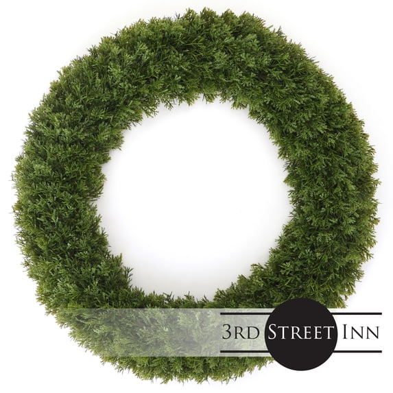 3rd Street Inn 20.5" Indoor/Outdoor Cypress Wreath (XL, 2 Pack)