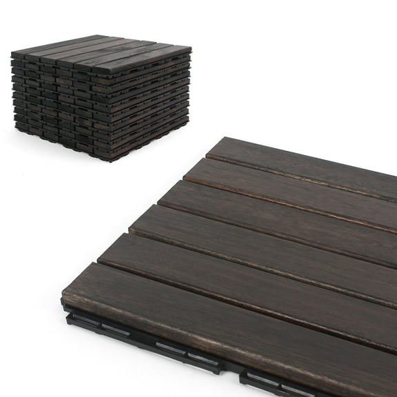 3rd Street Inn Acacia Wood Deck Tiles, 20 Pack