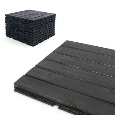 3rd Street Inn Acacia Wood Deck Tiles - Blue Bayou Finish - Straight - 20 Pack