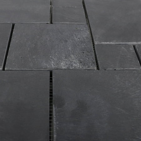 3rd Street Inn Black Slate Stone Tile 1 Pack - Black