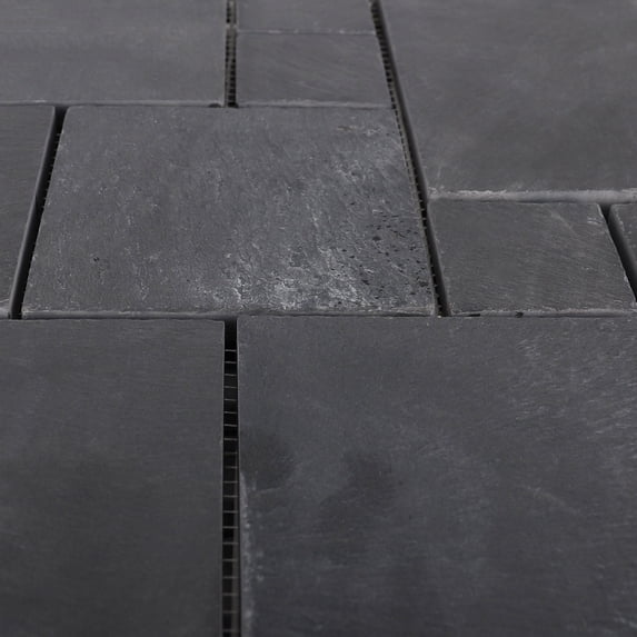 3rd Street Inn Black Slate Stone Tile 1 Pack - Black