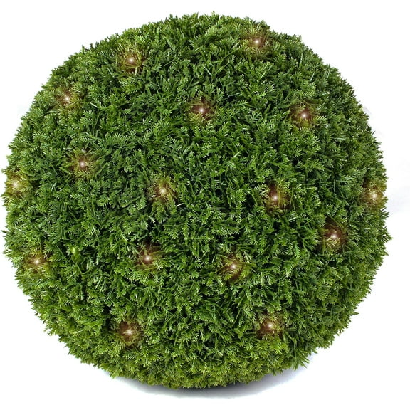 3rd Street Inn Cypress Lighted Topiary Ball - 19" Artificial Pre-Lit Christmas Topiary - Indoor/Outdoor Decorative Light Ball - Wedding and Holiday Decor (1-Pack)