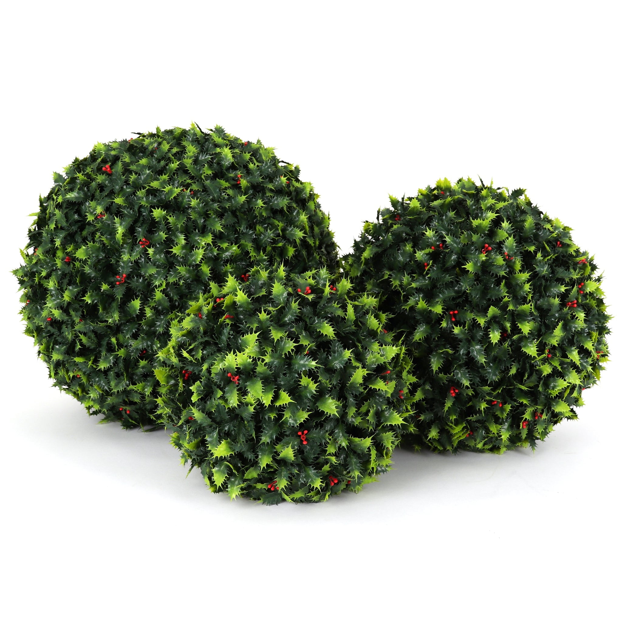 15" Green Plastic Boxwood Topiary Ball Centerpiece