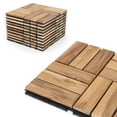 thumbnail image 1 of 3rd Street Inn Teak Wood Deck Tiles - Teak Finish - Checkered - 20 Pack, 1 of 4