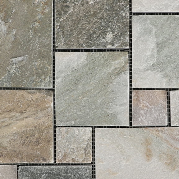 3rd Street Inn Interlocking Slate Stone Tiles (Colorful Stone, 6 Pack)