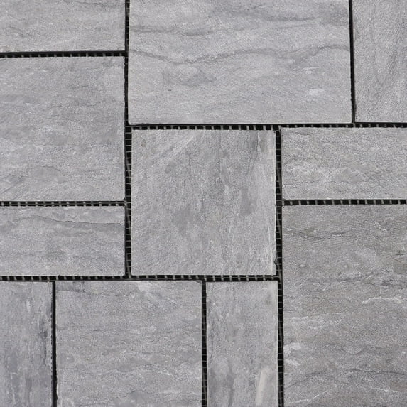 3rd Street Inn Interlocking Slate Stone Tiles (Grey Stone, 6 Pack)