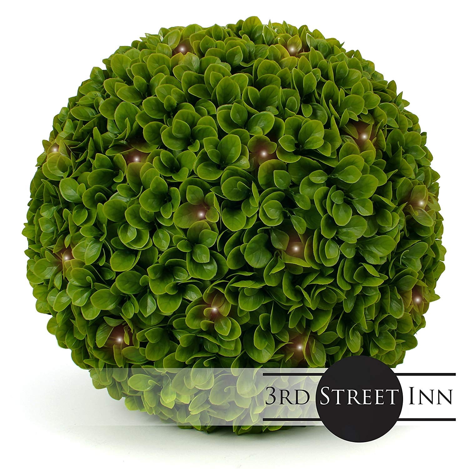 19" Green Artificial Boxwood Lighted Topiary Ball - 2 Pack