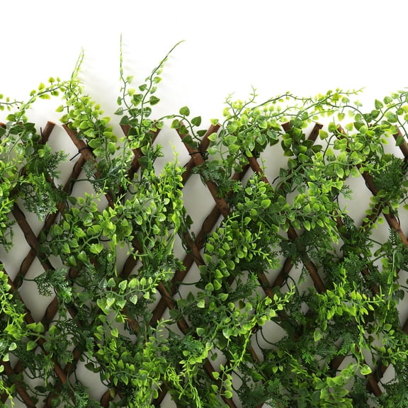 3rd Street Inn Juniper Leaf Trellis - Boxwood and Ivy Privacy Fence Substitute - DIY Flexible Fencing  4-Pack