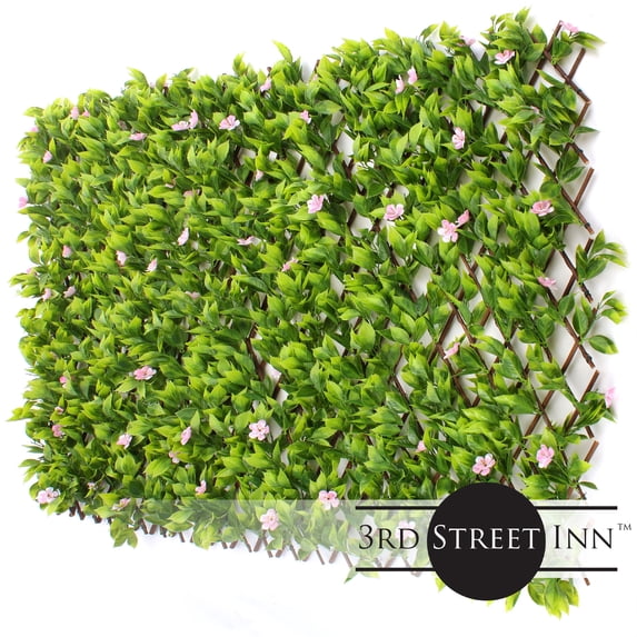 3rd Street Inn Pink Flower Sakura Trellis - Bamboo Greenery Panel (4 Pack)