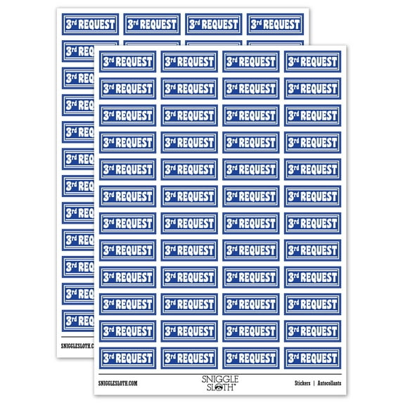 3rd Third Payment Request Sticker Set - Dark Blue - Matte Finish - 1.25" Mini