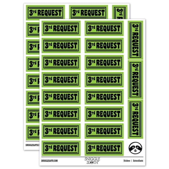 3rd Third Payment Request Sticker Set - Light Green - Gloss Finish - 2. ...