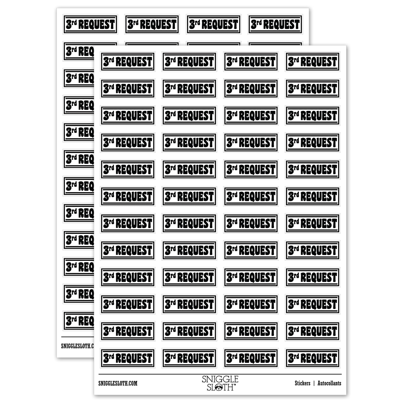 3rd Third Payment Request Sticker Set - White - Gloss Finish - 1.25 ...