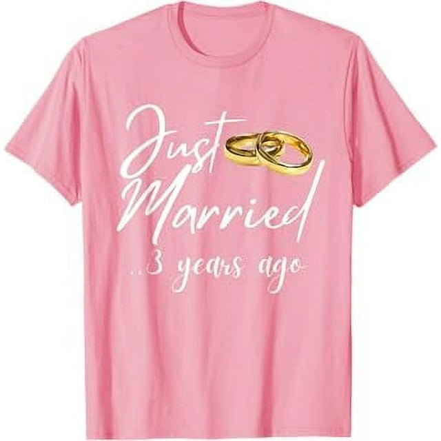 3rd Wedding Anniversary Couples Just Married 3 Years Ago TShirt