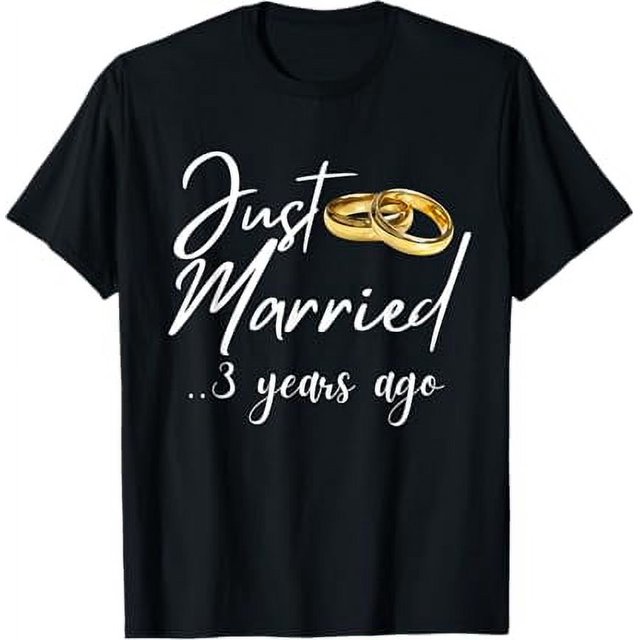 3rd Wedding Anniversary Couples Just Married 3 Years Ago TShirt