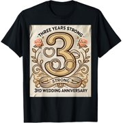 3rd Wedding Anniversary Husband Wife 3 Years of Marriage T-Shirt