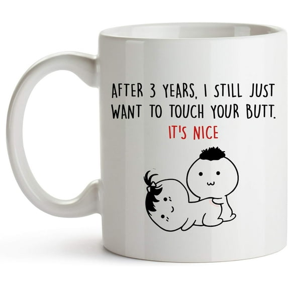 3rd Year Anniversary Mug 11 Ounces 3rd Wedding Anniversary Coffee Mug for Wife Second Anniversary Cup for Wife 3 Year Dating Mug for Her