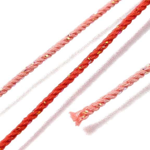 3rolls 25M Segment Dyed Cotton Twisted String Cord for DIY Crafts Gift Wrapping and Jewelry Making Red 1.2mm about 27.34 Yards(25m)/Roll