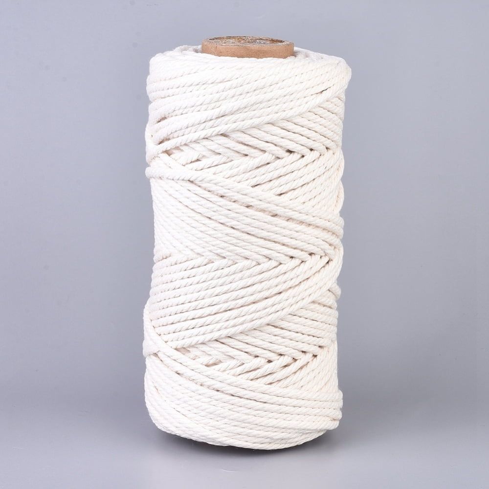 3rolls String Threads Macrame Cord Decorative String Threads for Crafts Gift Wrapping and Jewelry Making White 4mm about 109.36 yards(100m)/roll