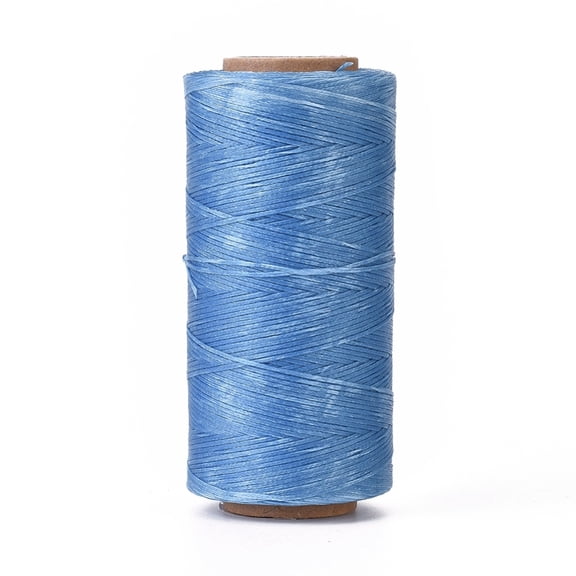 3rolls Waxed Polyester Cord Micro Macrame Cord Waxed Sewing Thread Flat Cornflower Blue 0.8mm about 284.33 yards(260m)/roll