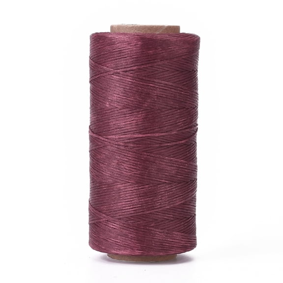 3rolls Waxed Polyester Cord Micro Macrame Cord Waxed Sewing Thread Flat Medium Violet Red 0.8mm about 284.33 yards(260m)/roll